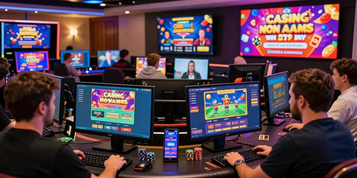Giocatori che si divertono in un vivace ambiente di gioco casino non AAMS con grafiche colorate e esperienze coinvolgenti.