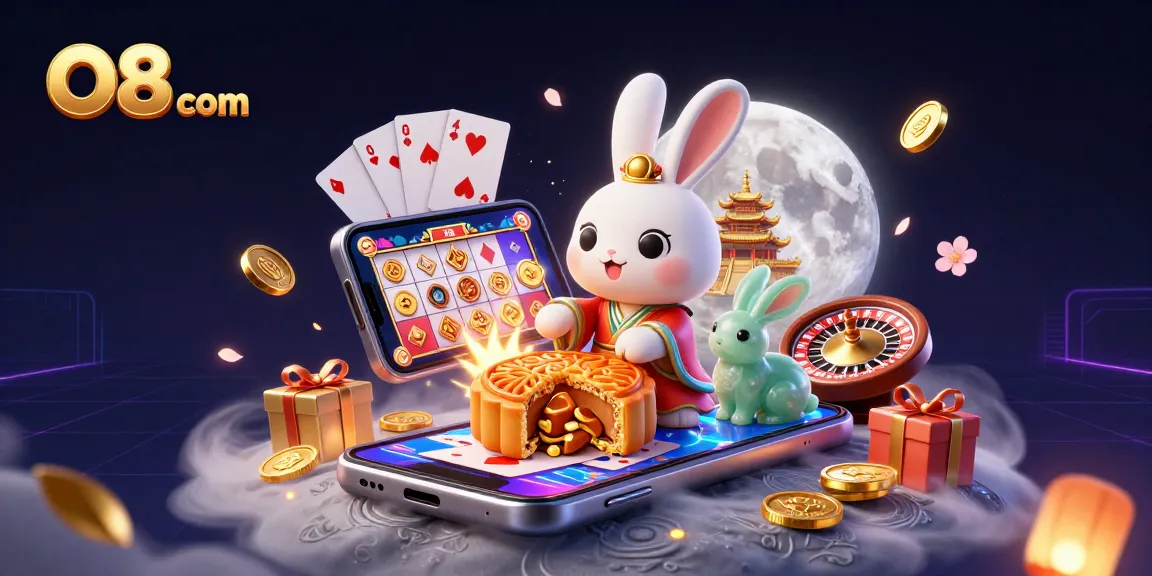 Experience thrilling gameplay on O8 com with our vibrant moon rabbit casino scene.