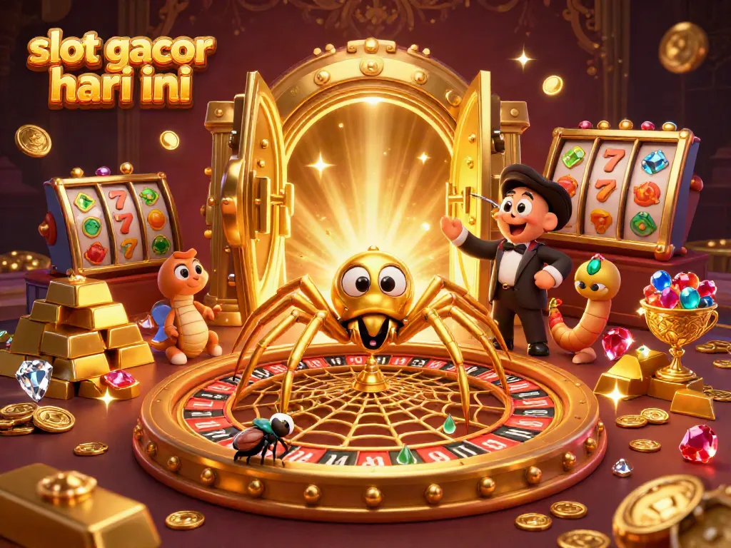 Experience thrilling action with slot gacor hari ini, featuring vibrant casino elements and animated characters.