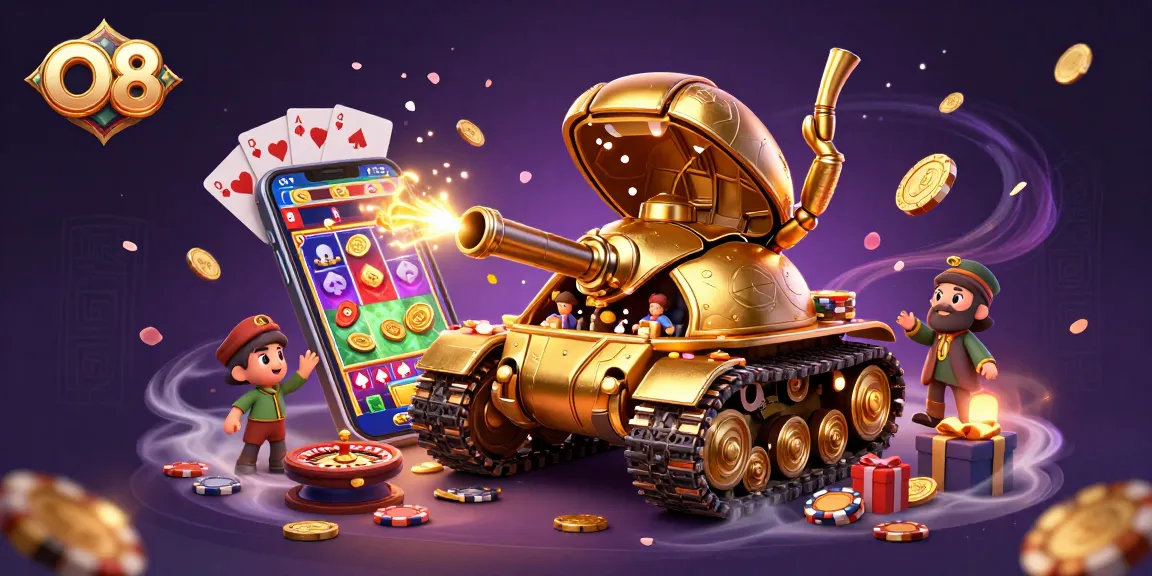Experience thrilling gameplay at O8 with a golden beetle tank casino bursting with coins and excitement.