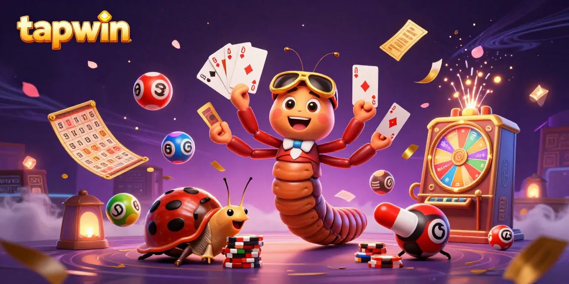 Experience the excitement of tapwin with a dynamic 3D casino scene featuring a millipede dealer and high-roller characters.