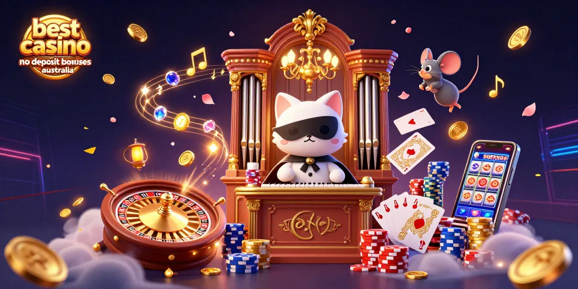 Win big with the best casino no deposit bonuses Australia in a vibrant casino illustration.