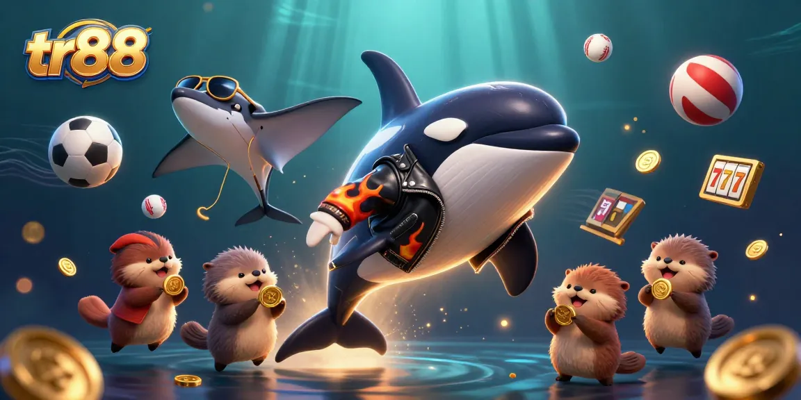 The tr88 platform offers exciting gaming experiences like slot games and live betting, showcased through dynamic 3D visuals.